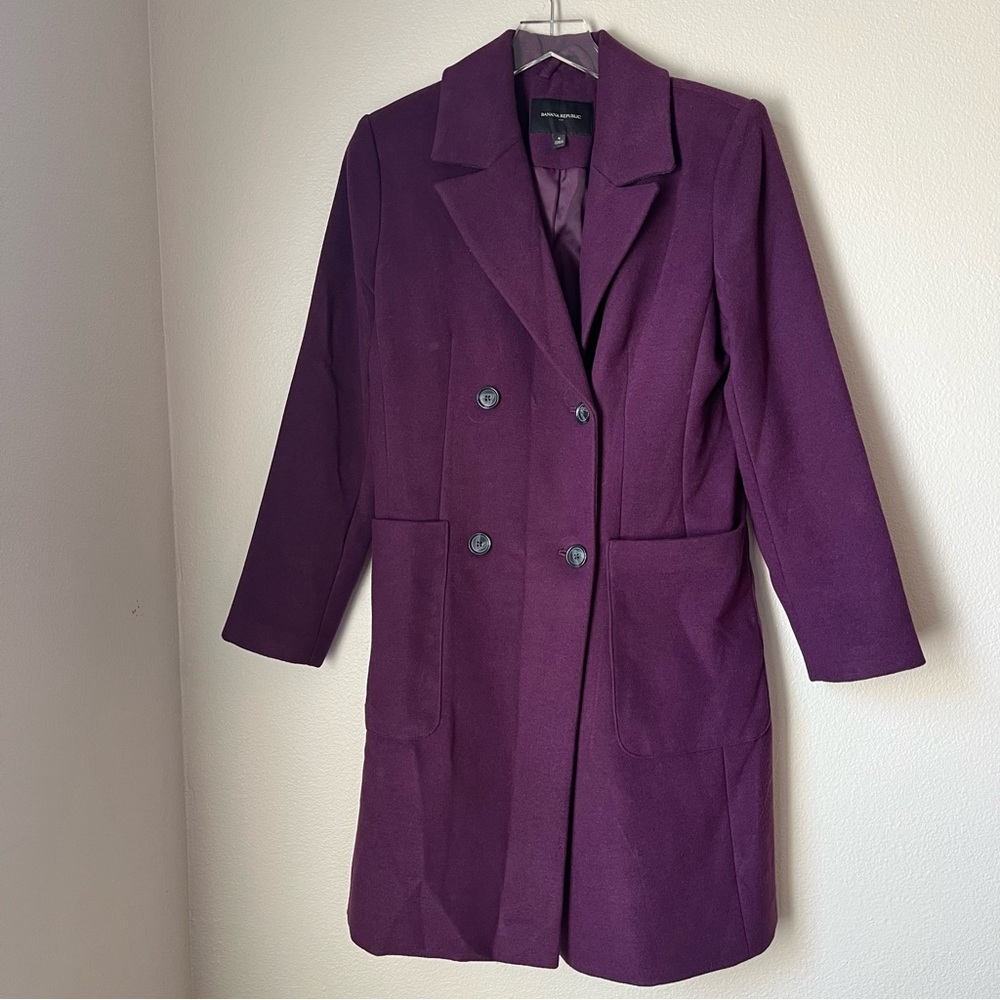 Banana Republic Factory Women's Deep Purple Pea Coat Size Small